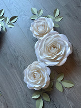 Load image into Gallery viewer, White Gold Dust Pearl Paper Roses
